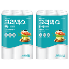 크리넥스 천연펄프 클래식 안심 키친타올, 140매, 24개