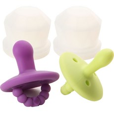 Dailylike BonBon誕生石安撫奶嘴組 2入, 3號款(橄欖石+紫水晶), 第2階段(4個月以上)