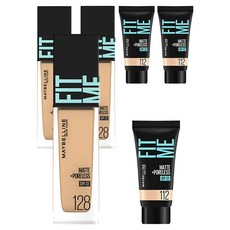 메이블린 핏미 파운데이션 레노 30ml + 미니파운데이션 5ml 세트, 128 웜 누드(파운데이션), 112 내추럴 아이보리(미니파운데이션), 3개