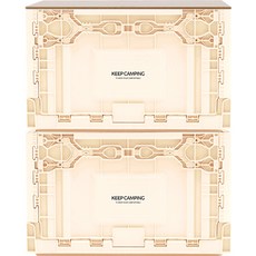 KEEP 캠핑 더블 도어 오픈형 폴딩박스 63L 2p + 전용 상판, 크림
