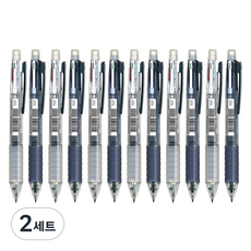 munhwA 4色原子筆與自動鉛筆多功能筆 S 2款 x 6入組, 透明藍灰色, 透明, 2套