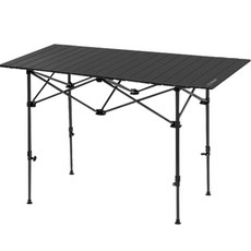 KEEP CAMPING 可調節折疊露營桌, 黑色