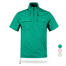 luxgolf 男士高領外口袋短袖襯衫 LB4M403