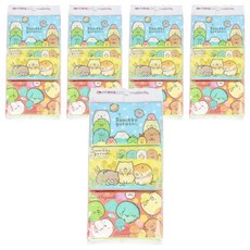 HAYASHI 角落生物 印花面紙 100%原木紙漿 日本製造 迷你型, 6包, 5袋