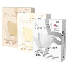 아이바나리에어황사방역용마스크 중소형 KF94 10p x 3종 세트, 10개입, 3개, 웜베이지, 코튼 아이보리, 클린 화이트