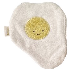 FABELAB 奶嘴安撫巾, 70%黏液嫘縈（含竹纖維）/30%棉（有機棉）, 尺寸約21x14cm, 荷包蛋, 1條