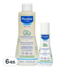 Mustella 溫和洗髮水 500ml + 免沖洗卸妝水 50ml, 6套