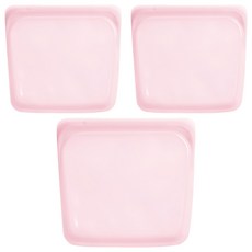 stasher方形矽膠密封袋 - 美國白金級環保食物袋 耐高溫200℃ 耐低溫-40℃ 可用於烤箱、冷凍、微波, 19.05 x 17.78 x 2.54cm, 3個, 1入