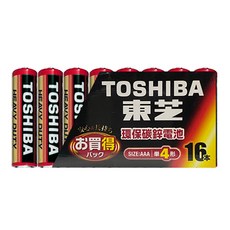 TOSHIBA 東芝 環保碳鋅電池 紅色 4號, 16個, 1組