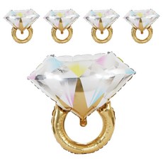 六分埔禮品 鑽戒氣球, 香檳金, 5個