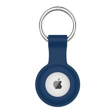 Timo AirTag 專用保護套 純色矽膠 藍色 防刮耐磨 輕巧便攜, 1個