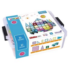 I-SMART 美國豪華彩色透光磁力積木片 106+15配件含收納盒, 多色, 1盒