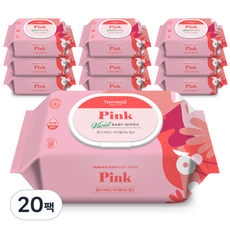탐사 비비드 아기물티슈 핑크 캡형 50평량, 20개, 100개입