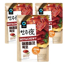 안주야 매콤쫄깃 육포, 30g, 3개