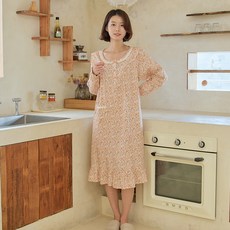 Chinyia女款30支平紋針織長袖連身睡衣 7236