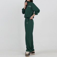 Elsso 女款街頭風短版T恤高腰長褲運動上下套裝