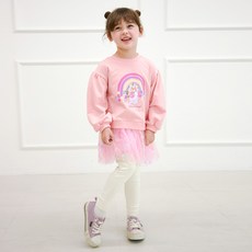 월튼키즈 여아용 블링 큐피드 베어 롱 티셔츠