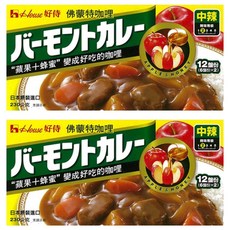 House 好侍 佛蒙特咖哩 (中辣) 230g, 蘋果蜂蜜, 12 份, 2盒