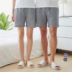 캐럿 통기성 체크 파자마 반바지