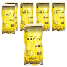 白手迷你橡膠手套套裝 L, 黃色, 60組, 大(L)