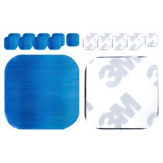 디와이엔텍 후면부착 자석 접착식 스틸 사각철판 24mm, 실버, 20개