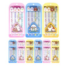 Molang 公仔筆芯鉛筆組 第4彈, 粉紅色 + 黃色 + 藍色, 1套, 60個