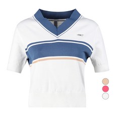 luxgolf 女款V領撞色短袖針織衫 LB4M616W