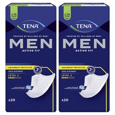 테나 남성용 레벨 2 패드형 성인기저귀, 중형, 20개입, 2개