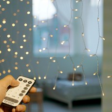 DAYHOME LED燈串 300燈+接收器+遙控器+專用變壓器+電池, 黃光, 1組