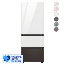 [삼성 감사 페스티벌] [색상선택형] 삼성전자 비스포크 김치플러스 냉장고 방문설치, 글램 화이트 + 글램 화이트 + 코타 차콜, RQ33A74A1AP