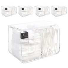 化妝棉棉花棒收納 Lux 收納盒, 透明, 5個