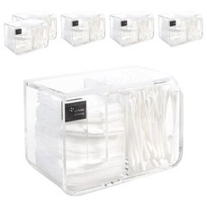 化妝棉棉花棒收納 Lux 收納盒, 透明, 6個