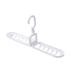 360度旋轉12孔魔術折疊衣架 多用途 出差、旅行、露營都好用 ABS材質, 白色, 1個