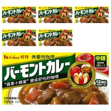 House 好侍 佛蒙特咖哩 (中辣) 230g, 蘋果蜂蜜, 12 份, 6盒