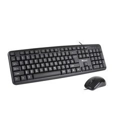 infotec 英富達 KM101 USB有線鍵盤滑鼠組 104鍵 防潑水設計 含可調式腳架 1000 DPI滑鼠, General type (Full-size), Black