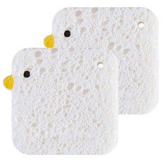 PURROOM 木漿洗碗棉 正方形 小雞, 2個, 1入