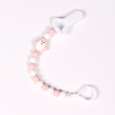 企鵝矽膠固齒器奶嘴練夾, 無奶嘴, 粉色