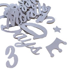 慶祝拍照字母/數字刻字皮革組, 淺藍色, 1組