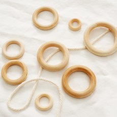 Macrame編織木環 6.5cm, 單一顏色, 30個