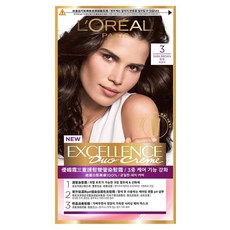 L'OREAL PARiS 巴黎萊雅 台灣公司貨 優媚霜三重護髮雙管染髮霜, 3 深棕 Excellence Duo Creme, 1組