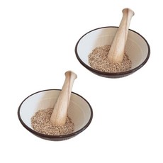 五體安樂陶瓷木棒研缽, 2個