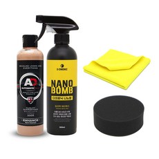 Autobrite 漆面清潔增強劑 250ml + Dichronic 奈米膏 500ml + 擦拭墊 + 毛巾 隨機出貨組合, 1套