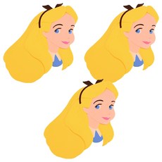 七星迪士尼公主臉型手鏡, 愛麗絲, 3個