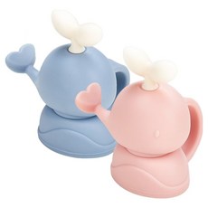 Fergie 嬰兒副食袋鯨魚造型吸嘴2入, 粉色 + 藍色, 1組