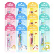 MOLANG 8色閃亮裝飾凝膠筆, 混色, 12個