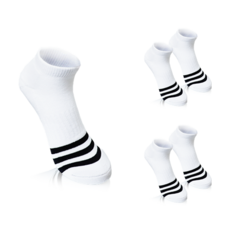 COMPRO 女性厚款運動短筒氣墊機能性Coolmax襪子5雙組, 1套, 白色 + 黑色