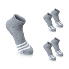 COMPRO 女款加厚運動短筒緩震機能性Coolmax襪5雙組, 1套, 灰色 + 白色
