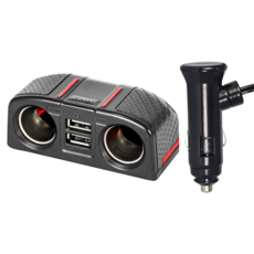 Kinyo 車用USB點菸器擴充座 CRU-8505 90 x 50 x 30mm 86g, 1個, 4孔