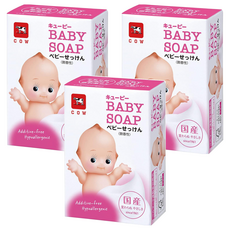 COW STYLE 牛乳石鹼 低刺激無添加嬰兒香皂 日本製, 90g, 3盒