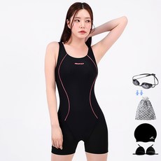 AQUATICA 女款連身泳衣 AQA29361+運動員蛙鏡用品 6件組
